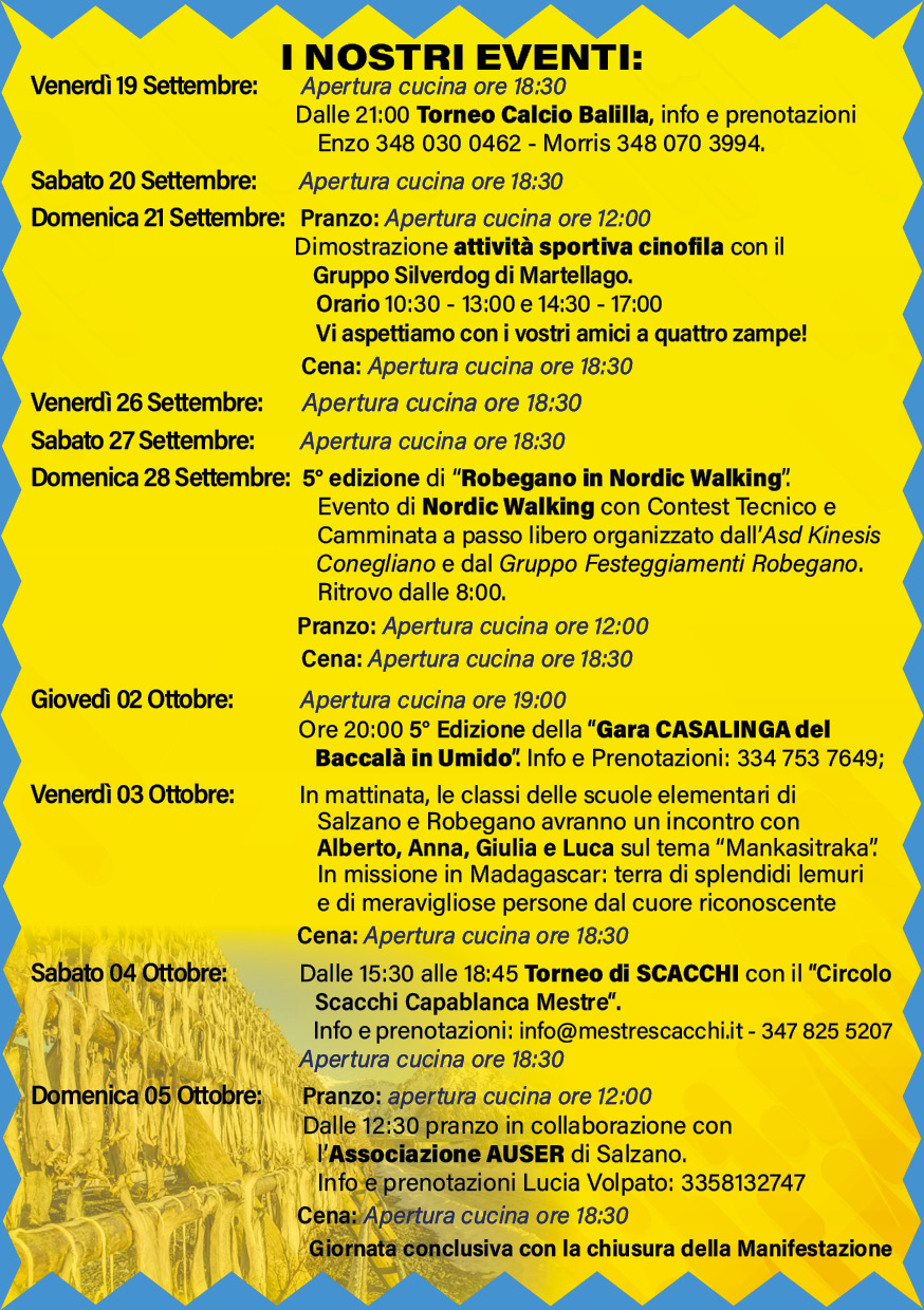locandina Festa del Baccalà di Robegano